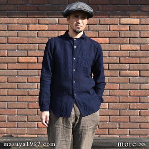 DjangoAtour “classic frenchwork heavylinen indigo shirt”＜anotherline＞