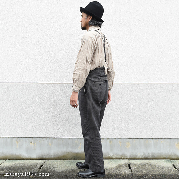 DjangoAtour “leather suspender ”【type-crocodile textured pattern 