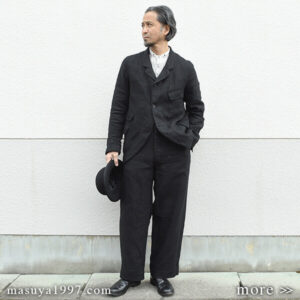 DjangoAtour “classic farmers heavylinen tailor jkt & classic heavylinen trousers”