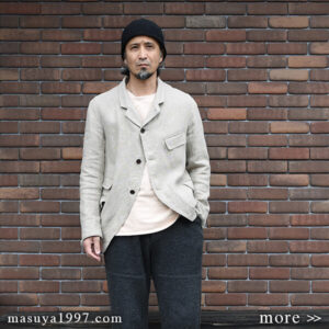 DjangoAtour “classic farmers heavylinen tailor jkt × fishermanswork quarterknit knickers”