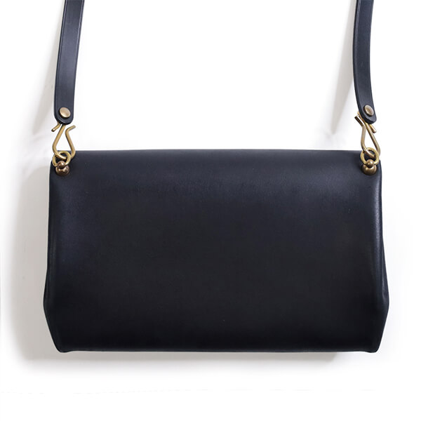 24時間以内発送 未使用品 黒色 Leather Shoulder Bag 70s~80s】vintage black leather shoulder bag 