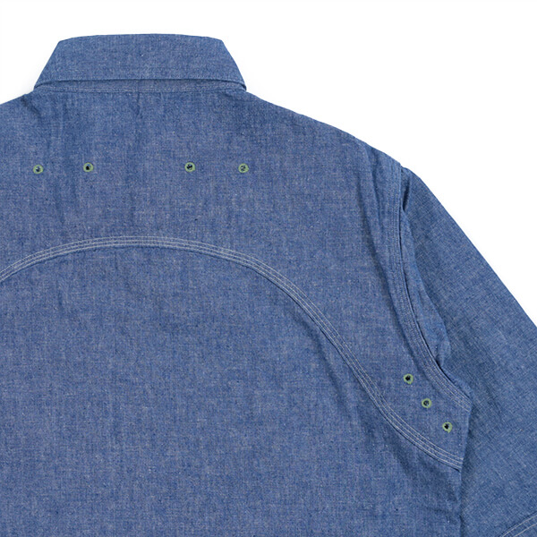 WAREHOUSE “Lot 3064 VENTILATION TRIPLE STITCH CHAMBRAY SHIRTS