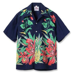 SUNSURF Aloha shirt “ORCHID AND PINEAPPLE”＜DUKE KAHANAMOKU