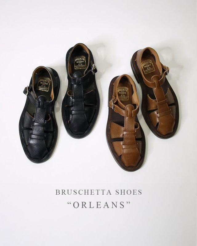 “RE-STOCK ITEM“ BRUSCHETTA SHOES “ORLEANS” 1950年代のフランス軍グルカサンダルTYPE-1をデザインソースにアップデートしたサンダルで、製作は Brass Shoe Co.です。“SLIT RAPID PROCESS” という製法を採用し、履きやすく丈夫で、ソール交換もできるサンダルに仕上がっています。 バケッタレザーを使ったオールレザーのサンダルなので、履き始めはレザー特有の硬さが多少ありますが、履きこむことで馴染んでいきます。 【 ★ 写真に触れると商品タグが表示されます。そこから詳細ページに簡単にアクセスできます！ 】 ーーーーーーーーーーーーーーーーー □ Color：「Brown」「Black」 □ Size：40, 42, 44 □ Price：￥65,000 (税別)【税込 ￥71,500】 ーーーーーーーーーーーーーーーーー @masuya1997 #bruschetta_shoes #brass_shoe_co #サンダル #フランス軍グルカサンダル #バケッタレザー