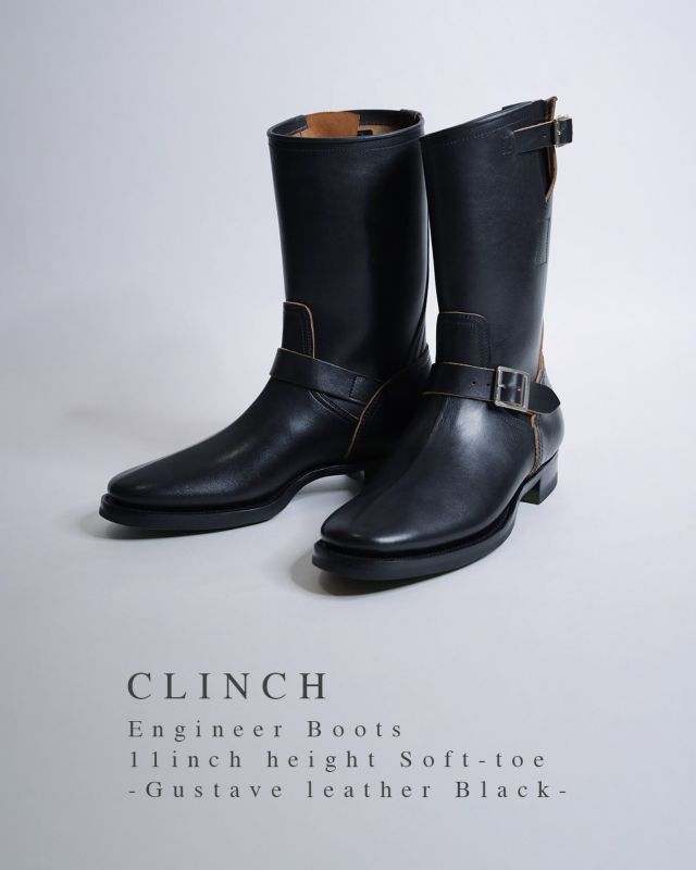 New Arrival クリンチブーツが少量入荷しました。 【完売いたしました。ありがとうございます。】 『CLINCH』“Engineer Boots 11inch height Soft-toe”＜Gustave leather Black＞ ・Upper Material：Gustave leather (Oil Cowhide / Tea Core) ・Last：CN Standard / Soft-toe ・Sole：O’sullivan’s sole ・Process：Handsewn wellted ・Color：Black（Tea Core） ・Price：￥220,000 (税別)【税込￥242,000】 ■ 入荷サイズ [clinch(us)]：8H(US7H), 9(US8), 9H(US8H), 10(US9), 10H(US9H) ● 7/19 11:00〜 店頭にて販売開始 ● 7/19 12:00〜 オンラインショップでも販売開始 （店頭販売で完売した場合は、オンラインショップでの販売はございません。） ● この商品は、日本国内のみでの販売および発送です。 【 Please note that this product is available for sale and shipping within Japan only. 】 ・ご質問は当店オンラインショップの「お問い合わせフォーム」からのみお受けいたします。 ・お電話、インスタDM、メールでのご質問はご遠慮ください。 ※ ご予約・お取り置きはお受けしておりません。 ＝＝＝＝＝＝＝＝＝＝＝＝＝＝＝＝＝＝＝＝＝＝＝ 　必ずお読みください。 ● お一人様１足までのご購入とさせていただきます。 ● 通販の場合、お支払いは「銀行振込」または「インターネット上でクレジットカード決済（Airペイ）（PayPal）」でお願いします。 （この商品は「代引き」はお受けしておりません。） ● サイズ交換はお受けできません。 ● 転売目的でのご購入と判断した場合は、ご注文をお断りいたします。 ＝＝＝＝＝＝＝＝＝＝＝＝＝＝＝＝＝＝＝＝＝＝＝ @masuya1997 #clinchboots #engineerboots