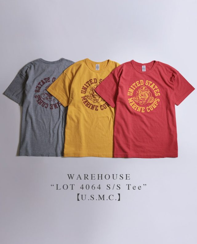 “New Arrival“ WAREHOUSE “LOT 4064 S/S Tee”【U.S.M.C.】 WAREHOUSE（ウエアハウス）の「LOT 4064 半袖プリントT “U.S.M.C.”」が入荷しました！ NON WASHの4601シリーズとは対照的に、中古感を徹底的に再現したセコハンシリーズのＴシャツとして生まれた4064モデルです。適度に緩んだネックライン、ボディのフェード感や、プリントの褪色、掠れ、起毛感など、何年も着こまれ、洗いこまれた古着のＴシャツをイメージして製作されています。 【 ★ 写真をタップ→「商品タグ」から商品ページにアクセス出来ます。 】 ーーーーーーーーーーーーーーーーー □カラー：「RED」「YELLOW」「HEATHER GREY」 □サイズ：M・L・XL（当店入荷サイズ） □プライス：￥6,700（税別）【税込 ￥7,370】 ーーーーーーーーーーーーーーーーー @masuya1997 #WAREHOUSE #LOT4064 #ウエアハウス #セコハン #Ｔシャツ