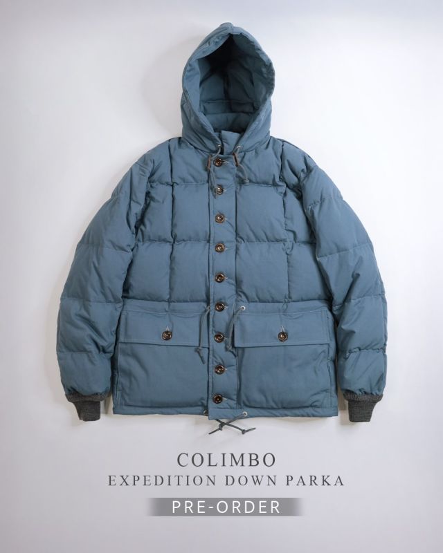 “PRE-ORDER“ COLIMBO “EXPEDITION DOWN PARKA” COLIMBO（コリンボ）の “EXPEDITION DOWN PARKA” のご予約受付を開始しました！ 【 Pre-orders are available in Japan only. 】 黎明期のマウンテニアリング・ダウンパーカを再現した、冬には欠かせないコリンボの定番です。 米軍用ダウン開発の経験を活かした本格派エクスペディションモデルで、比類なき防寒性と堅牢さを誇ります。スクエアなダウンキルトの施し方やピッチの狭い大径フロントボタン、フードとは別に設けたスタンドカラーなど、ディテールもクラシカルな雰囲気に溢れています。 ⁡ 【 ★ 写真をタップ→「商品タグ」から商品ページにアクセス出来ます❗️👍 】 【 ★ モデル（店主：173cm/60kg/w78cm/胸囲90cm）は「M」を着用しています。 】 ーーーーーーーーーーーーーーーーー □ color：Moutain Blue □ size： M・L・XL □ price：￥120,000 (税別)【税込 ￥132,000】 ■ 入荷予定：2026年11〜12月頃を予定しています。 【 納期が遅れる場合もございます。予めご了承ください。】 ■ ご予約は、日本国内にお住まいのお客様に限らせていただきます。なお、発送先は日本国内のみとなります。 ※ Pre-orders are limited to customers residing in Japan, and shipping is available within Japan only. ーーーーーーーーーーーーーーーーー @masuya1997 #COLIMBO #EXPEDITION_DOWN_PARKA #コリンボ #ダウンジャケット #ダウンパーカー