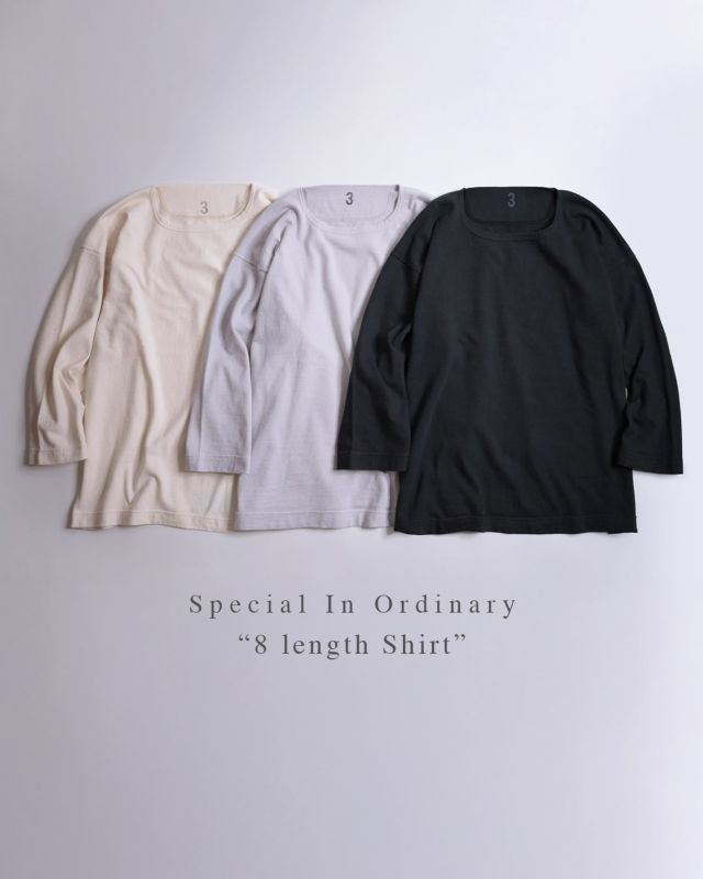 “Re-Stock Item“ Special In Ordinary “8 length Shirt” 「Special In Ordinary（スペシャル・イン・オーディナリー）」“8 length Shirt” の「RAW」、「RUST BLACK」が再入荷しました！ 今作は、古くは16世紀から、ヨーロッパなどでも漁師や船乗りなどの仕事着として使われていた、バスクシャツ等のビンテージカットソーがデザインソースの “八分袖Tシャツ” です。性別や年齢を問わず愛用者の多いベーシックなスタイルのアイテムですが、今作は、糸、生地、裁断、縫製、パターン、仕上げに至るまで、ブランドがこれまで培った経験と知識を注ぎ込んで作り上げられた、“特別な１枚” です。 生地や縫製、丸胴仕様の魅力などの詳細は、写真をタップ→「商品タグ」からご覧いただけます！ ーーーーーーーーーーーーーーーーー ◆ RAW / 生成 □ サイズ：2・3・4・5 □ プライス：¥18,000【税込　¥19,800】 ◆ RUST BLACK □ サイズ：1・2・3・4・5 □ プライス：¥18,000【税込　¥19,800】 ◆ LIMESTONE（ライムストーン）/ 石灰岩 □ サイズ：2・3・4・5 □ プライス：¥18,000【税込　¥19,800】 ーーーーーーーーーーーーーーーーー 【 ★ 写真をタップ→「商品タグ」から商品ページにアクセス出来ます。 】 @masuya1997 #Special_In_Ordinary #8_length_Shirt #Tシャツ #バスクシャツ #八分袖Tシャツ